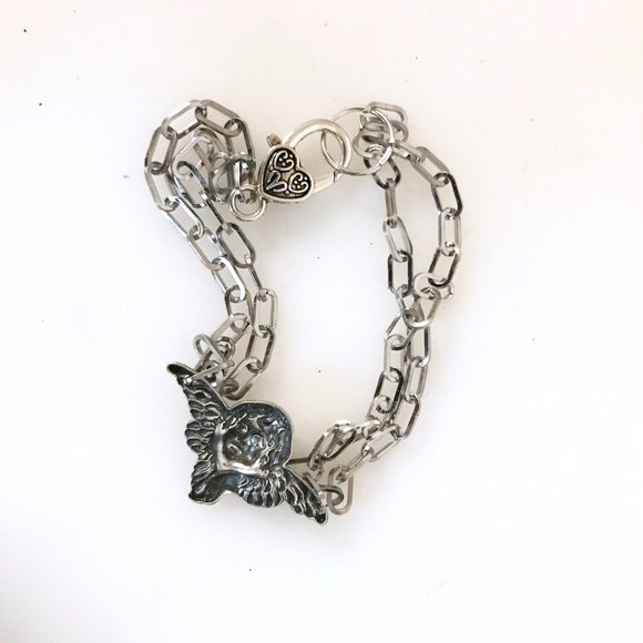 Cherub Angel Bracelet Victorian Silver Ankle Putti - Picture 2 of 12